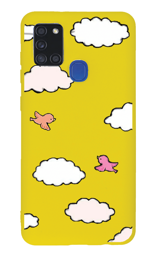 Samsung Galaxy A21s Lansman Kılıf - Kuş Sarı