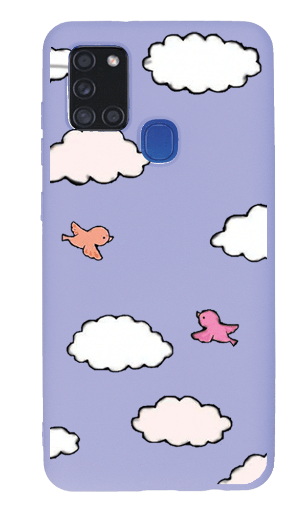 Samsung Galaxy A21s Lansman Kılıf - Kuş Lila