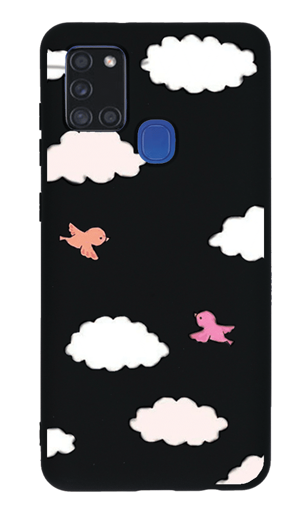 Samsung Galaxy A21s Lansman Kılıf - Kuş Siyah