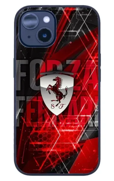 iPhone 14 Tamperli Glossy Cam Kapak - Ferrari 1
