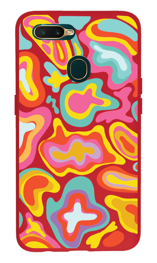 Oppo A5s Lansman Kılıf - Colors 2 Kırmızı