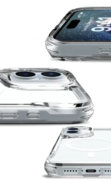 iPhone 16 Kılıf Airbag Köşe Tasarımlı M-Safe Şarj Özellikli T-Max M-Safe Kapak