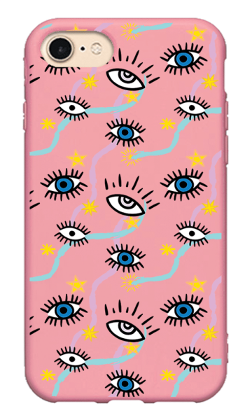 iPhone 8 Lansman Kılıf - Eyes Pembe