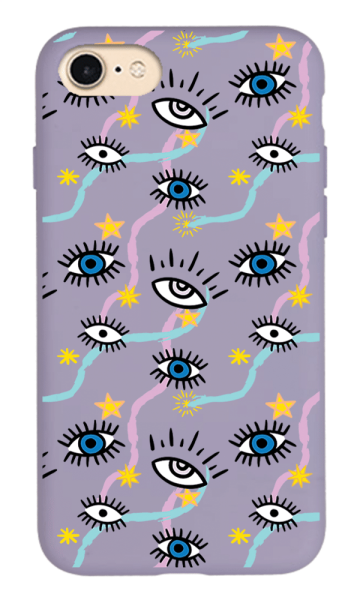 iPhone 8 Lansman Kılıf - Eyes Lila