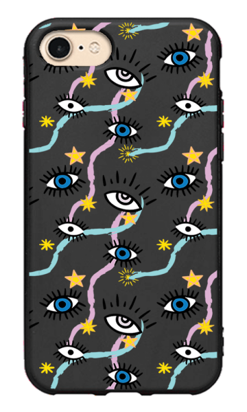 iPhone 8 Lansman Kılıf - Eyes Siyah