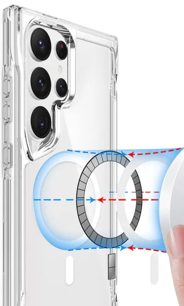 Samsung Galaxy S24 Ultra Kılıf Airbag Köşe Tasarımlı M-Safe Şarj Özellikli T-Max M-Safe Kapak