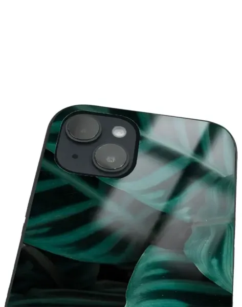 iPhone 14 Tamperli Glossy Cam Kapak - Green
