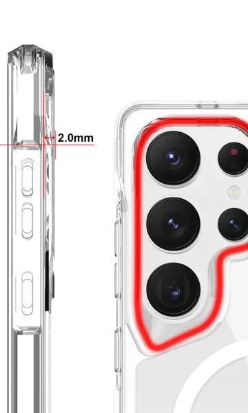 Samsung Galaxy S25 Ultra Kılıf Airbag Köşe Tasarımlı M-Safe Şarj Özellikli T-Max M-Safe Kapak