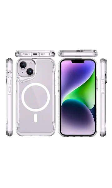 iPhone 15 Kılıf Airbag Köşe Tasarımlı M-Safe Şarj Özellikli T-Max M-Safe Kapak