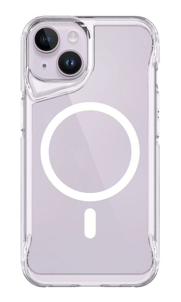 iPhone 15 Magsafe Kılıf Airbag Köşe Tasarımlı M-Safe Şarj Özellikli T-Max M-Safe Kapak 01 - Şeffaf