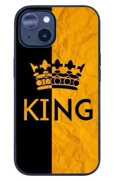 iPhone 14 Tamperli Glossy Cam Kapak - King