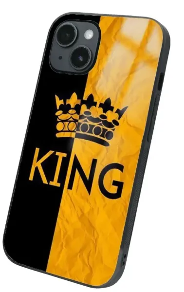 iPhone 14 Tamperli Glossy Cam Kapak - King