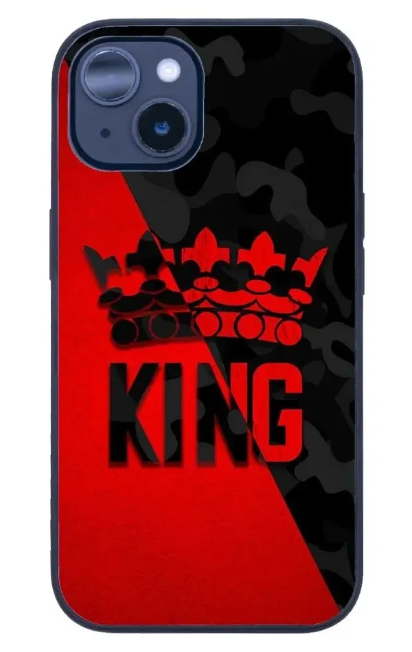 iPhone 14 Tamperli Glossy Cam Kapak - King Red