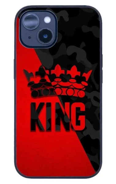 iPhone 14 Tamperli Glossy Cam Kapak - King Red