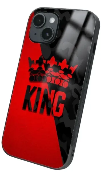 iPhone 14 Tamperli Glossy Cam Kapak - King Red