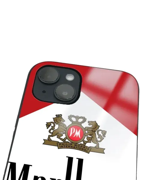iPhone 14 Tamperli Glossy Cam Kapak - Marlboro