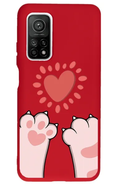 Xiaomi Mi 10T Pro Lansman Kılıf - Pati Kırmızı