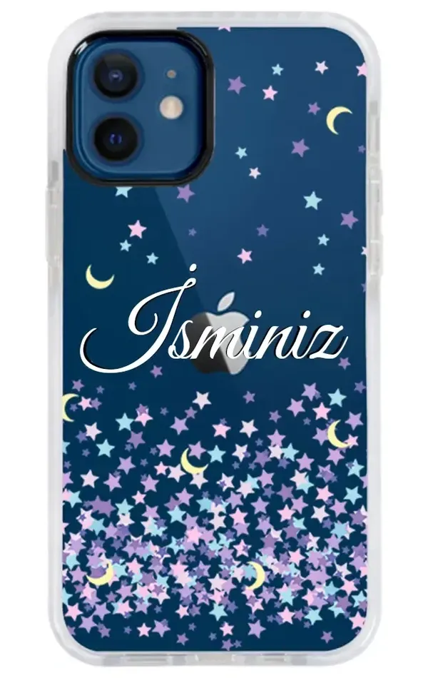 iPhone 12 Mini Impact Case - Moon And Stars