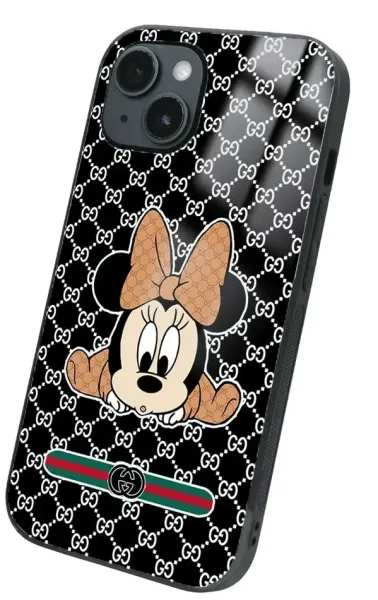 iPhone 14 Tamperli Glossy Cam Kapak - Mickey 4