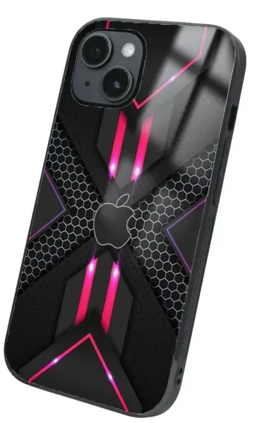 iPhone 14 Tamperli Glossy Cam Kapak - Pink Light