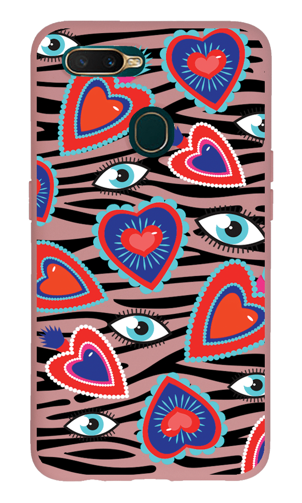Oppo A5s Lansman Kılıf - Eye Of The Heart Pembe