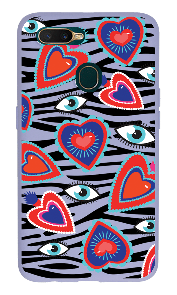 Oppo A5s Lansman Kılıf - Eye Of The Heart Lila