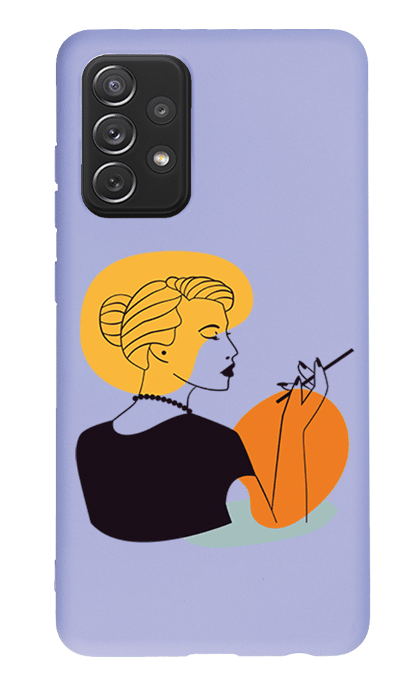 Samsung Galaxy A72 Lansman Kılıf - Art Woman 2 Lila