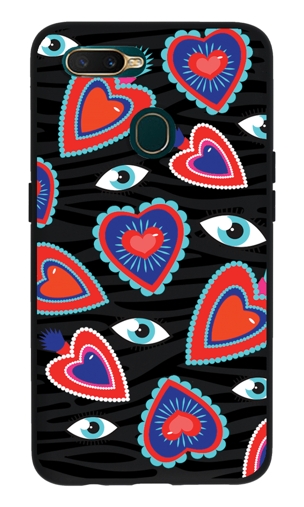 Oppo A5s Lansman Kılıf - Eye Of The Heart Siyah