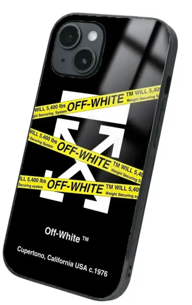 iPhone 14 Tamperli Glossy Cam Kapak - Sticker Off White 2