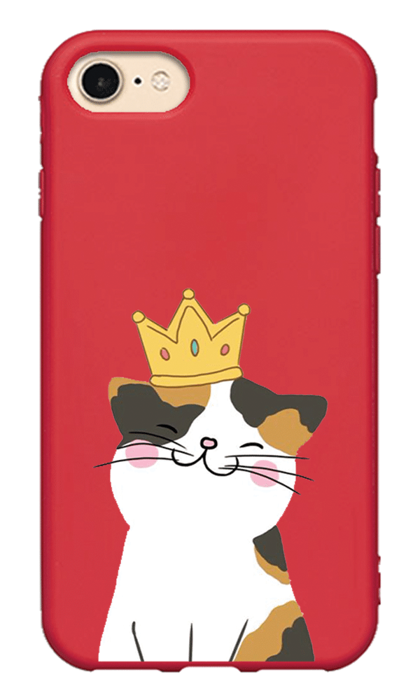 iPhone 8 Lansman Kılıf - Kedi Kırmızı
