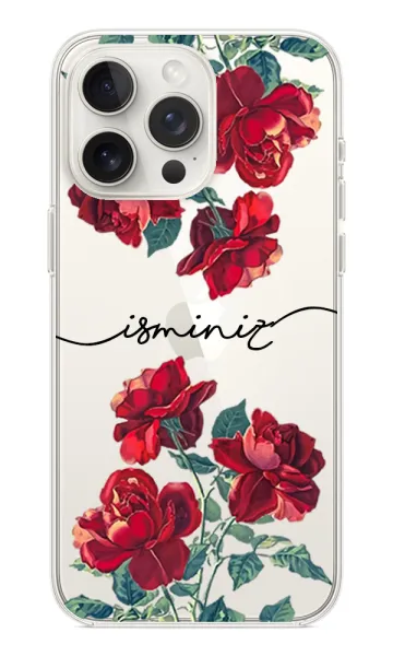 Çiçek Desenli Şeffaf Kılıf - Roses 2