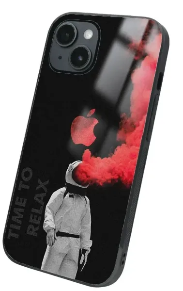 iPhone 14 Tamperli Glossy Cam Kapak - Uzaylı