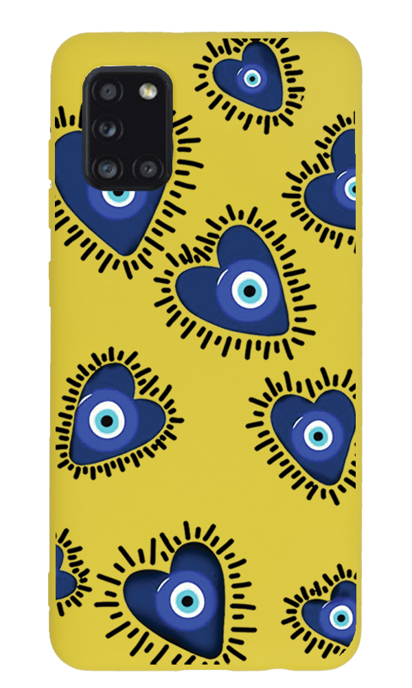 Samsung Galaxy A31 Lansman Kılıf - Nazar Sarı