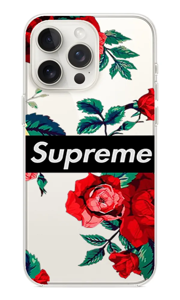 Çiçek Desenli Şeffaf Kılıf - Supreme Flower