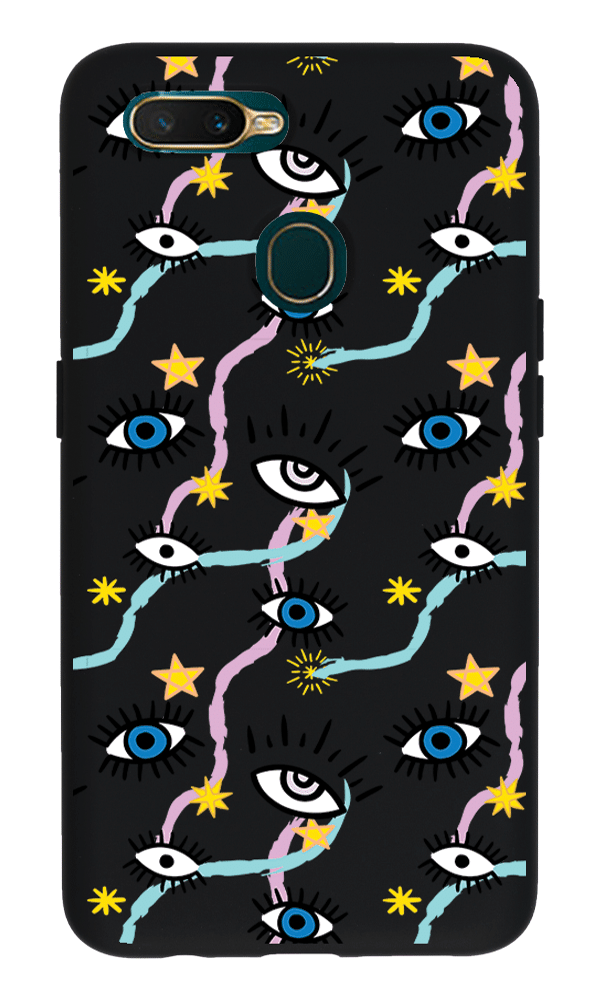 Oppo A5s Lansman Kılıf - Eyes Siyah