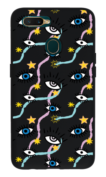 Oppo A5s Lansman Kılıf - Eyes Siyah