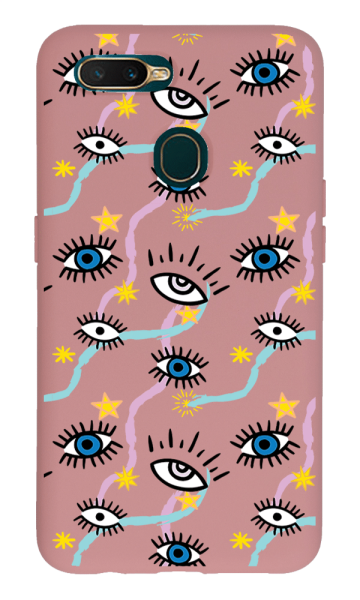 Oppo A5s Lansman Kılıf - Eyes Pembe