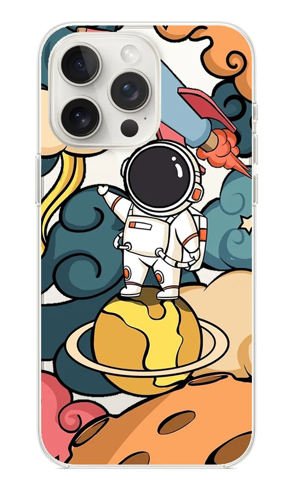 Uzay Temalı Şeffaf Silikon Kılıf - Astro