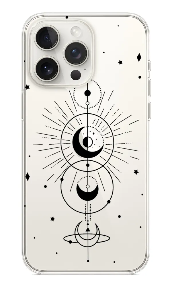 Uzay Temalı Şeffaf Silikon Kılıf - Lunar Map
