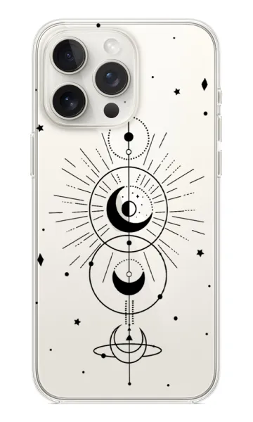 Uzay Temalı Şeffaf Silikon Kılıf - Lunar Map