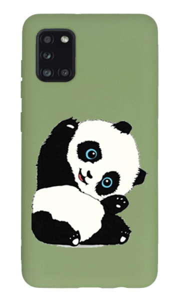 Samsung Galaxy A31 Lansman Kılıf - Pandas Yeşil