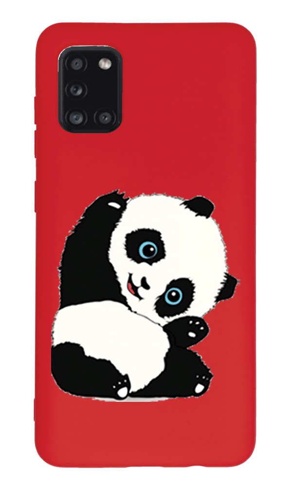 Samsung Galaxy A31 Lansman Kılıf - Pandas Kırmızı