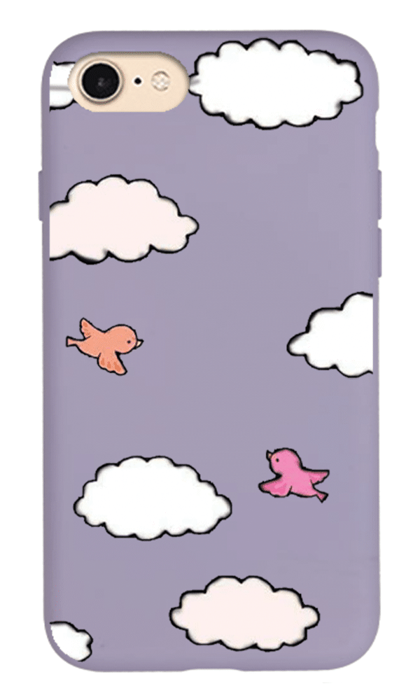 iPhone 8 Lansman Kılıf - Kuş Lila