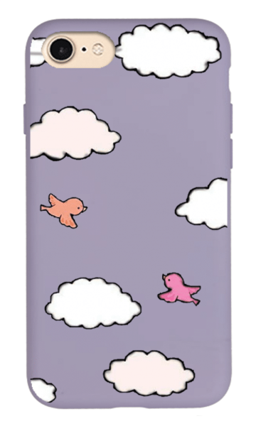 iPhone 8 Lansman Kılıf - Kuş Lila