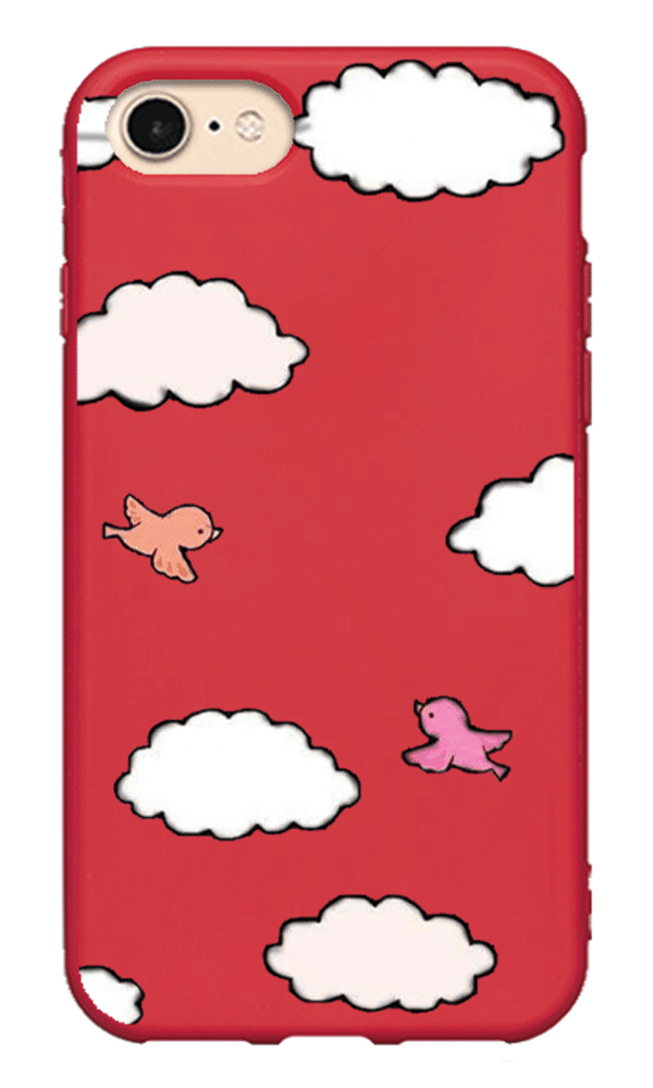 iPhone 8 Lansman Kılıf - Kuş Kırmızı