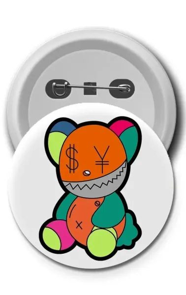 Buton Rozet - Colorful Bear