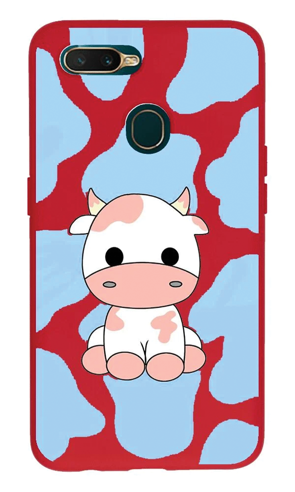 Oppo A5s Lansman Kılıf - İnek Kırmızı