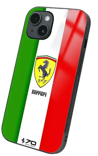 iPhone 14 Plus Tamperli Glossy Cam Kapak - Ferrari 2