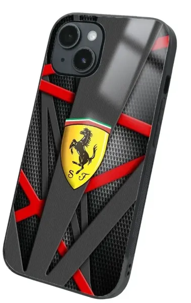 iPhone 14 Plus Tamperli Glossy Cam Kapak - Ferrari 4