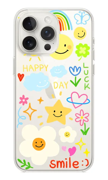 Cute Scribbles Şeffaf Silikon Kılıf